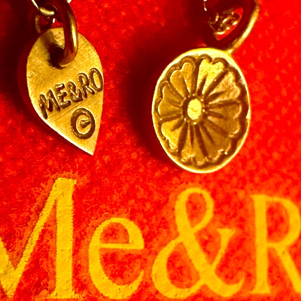 WOW POSHMARK - Authentic Me & Ro 10K Gold Engraved Reversible Pendant 10K Chain - Picture 2 of 16